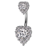 シルバー×クリア | ヘソピアス 14G ゴージャス | ピアス専門店HOMESLICEPRODUCTIONS