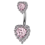 シルバー×ピンク | ヘソピアス 14G ゴージャス | ピアス専門店HOMESLICEPRODUCTIONS