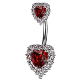 シルバー×レッド | ヘソピアス 14G ゴージャス | ピアス専門店HOMESLICEPRODUCTIONS