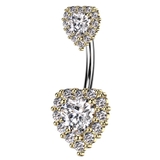 ゴールド×クリア | ヘソピアス 14G ゴージャス | ピアス専門店HOMESLICEPRODUCTIONS