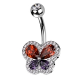 シルバー | ヘソピアス 14G バタフライ | ピアス専門店HOMESLICEPRODUCTIONS