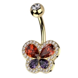 ゴールド | ヘソピアス 14G バタフライ | ピアス専門店HOMESLICEPRODUCTIONS