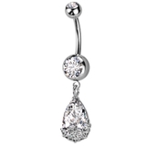 シルバー | ヘソピアス 14G フローラル | ピアス専門店HOMESLICEPRODUCTIONS