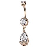 ピンクゴールド | ヘソピアス 14G フローラル | ピアス専門店HOMESLICEPRODUCTIONS