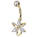 ゴールド | ヘソピアス 14G フラワー | ピアス専門店HOMESLICEPRODUCTIONS