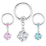 ボディピアス キャプティブビーズリング ダイスダングル【ボディピアス | ピアス専門店HOMESLICEPRODUCTIONS | 詳細画像1 