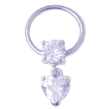ボディピアス クリアジェム ハートダングル | ピアス専門店HOMESLICEPRODUCTIONS | 詳細画像1 