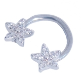 シルバー×クリア | ボディピアス CZ フラワートップ | ピアス専門店HOMESLICEPRODUCTIONS
