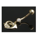 14K ドルフィンハート バナナバーベル【ボディピアス | ピアス専門店HOMESLICEPRODUCTIONS | 詳細画像1 