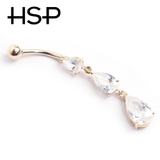 14K 3連ティアドロップジュエル バナナバーベル | ピアス専門店HOMESLICEPRODUCTIONS | 詳細画像2 