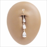 14K 3連ティアドロップジュエル バナナバーベル | ピアス専門店HOMESLICEPRODUCTIONS | 詳細画像4 