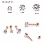 14K 16G 立爪3 | ピアス専門店HOMESLICEPRODUCTIONS | 詳細画像2 