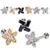 ボディピアス 16G フラワーCZ&4プリンセスCZ | ピアス専門店HOMESLICEPRODUCTIONS | 詳細画像1