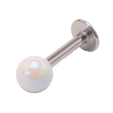 ホワイト | ボディピアス メタリック オーロラコーティングボール | ピアス専門店HOMESLICEPRODUCTIONS