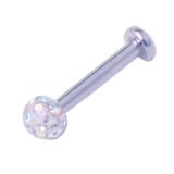 シルバー×AB | ボディピアス エポキシクリスタルパヴェボール インターナル | ピアス専門店HOMESLICEPRODUCTIONS
