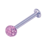 シルバー×ピンク | ボディピアス エポキシクリスタルパヴェボール インターナル | ピアス専門店HOMESLICEPRODUCTIONS