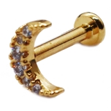 ゴールド | ボディピアスCZ パヴェジュエル クレセントムーン | ピアス専門店HOMESLICEPRODUCTIONS