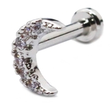 シルバー | ボディピアスCZ パヴェジュエル クレセントムーン | ピアス専門店HOMESLICEPRODUCTIONS