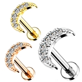 ボディピアスCZ パヴェジュエル クレセントムーン | ピアス専門店HOMESLICEPRODUCTIONS | 詳細画像1