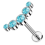 シルバー×アクア | ボディピアス 16G 5ラウンドジュエル | ピアス専門店HOMESLICEPRODUCTIONS