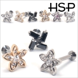 ボディピアス 16G フラワーCZ&4プリンセスCZ | ピアス専門店HOMESLICEPRODUCTIONS | 詳細画像2