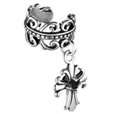 バニッシュシルバー | イヤーカフ セルティックハートウィズブラックCZクロスチャーム イヤーカフ | ピアス専門店HOMESLICEPRODUCTIONS