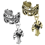 イヤーカフ セルティックハートウィズブラックCZクロスチャーム イヤーカフ | ピアス専門店HOMESLICEPRODUCTIONS | 詳細画像1