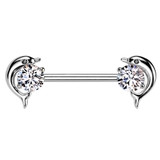 シルバー×クリア | ボディピアス 14G ニップル | ピアス専門店HOMESLICEPRODUCTIONS