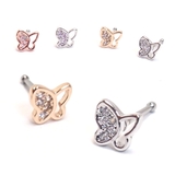 鼻ピアス 20G ノーズピン ハーフパヴェ CZバタフライ | ピアス専門店HOMESLICEPRODUCTIONS | 詳細画像1 