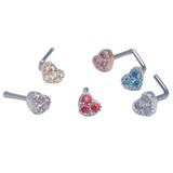 鼻ピアス CZハートトップ ノーズスタッド | ピアス専門店HOMESLICEPRODUCTIONS | 詳細画像1 