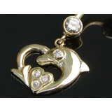14K ドルフィンハート バナナバーベル【ボディピアス | ピアス専門店HOMESLICEPRODUCTIONS | 詳細画像3 