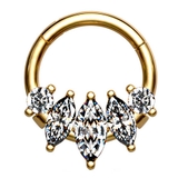 ゴールド×クリア | ボディピアス マーキーズ CZ | ピアス専門店HOMESLICEPRODUCTIONS