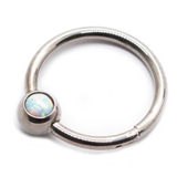 シルバー×ホワイト | ボディピアス オパールボール セグメントリング | ピアス専門店HOMESLICEPRODUCTIONS