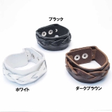 レザーブレスレット レイヤードウェーブ【アクセサリー/革/メンズ】 | ピアス専門店HOMESLICEPRODUCTIONS | 詳細画像3 