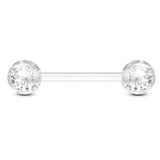 クリア | ボディピアス UVグリッターボール ストレートバーベル【ボディピアス | ピアス専門店HOMESLICEPRODUCTIONS