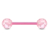 ピンク | ボディピアス UVグリッターボール ストレートバーベル【ボディピアス | ピアス専門店HOMESLICEPRODUCTIONS