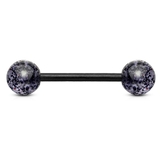 ブラック | ボディピアス UVグリッターボール ストレートバーベル【ボディピアス | ピアス専門店HOMESLICEPRODUCTIONS