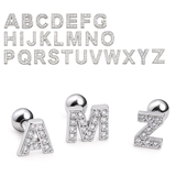 パヴェジュエル イニシャルロゴ(シルバー)ストレートバーベル【ボディピアス ボデ… | ピアス専門店HOMESLICEPRODUCTIONS | 詳細画像1