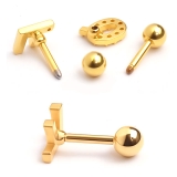 パヴェジュエル イニシャルロゴ(ゴールド)ストレートバーベル【ボディピアス ボデ… | ピアス専門店HOMESLICEPRODUCTIONS | 詳細画像3 