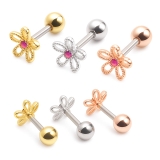 センター1ジュエル くりぬきフラワーフレームストレートバーベル16G | ピアス専門店HOMESLICEPRODUCTIONS | 詳細画像2