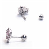 16G CZ パヴェハートストレートバーベル【ボディピアス | ピアス専門店HOMESLICEPRODUCTIONS | 詳細画像3 