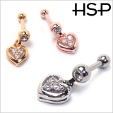 ボディピアス 16G CZフィールドハートダングル | ピアス専門店HOMESLICEPRODUCTIONS | 詳細画像2