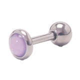 シルバー×パープル | ブライトフラットストーン ストレートバーベル 16G | ピアス専門店HOMESLICEPRODUCTIONS