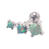 グリーン | トリプルオパール ストレートバーベル 16G | ピアス専門店HOMESLICEPRODUCTIONS