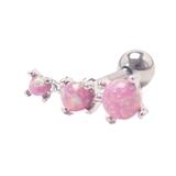 ピンク | トリプルオパール ストレートバーベル 16G | ピアス専門店HOMESLICEPRODUCTIONS