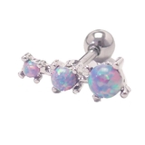 パープル | トリプルオパール ストレートバーベル 16G | ピアス専門店HOMESLICEPRODUCTIONS