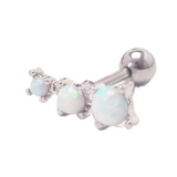 ホワイト | トリプルオパール ストレートバーベル 16G | ピアス専門店HOMESLICEPRODUCTIONS