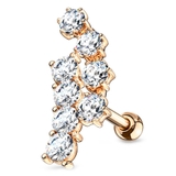 ピンクゴールド | ボディピアス CZダブルカーブライン ストレートバーベル | ピアス専門店HOMESLICEPRODUCTIONS