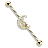 ゴールド | ボディピアス インダストリアル CZパヴェ | ピアス専門店HOMESLICEPRODUCTIONS