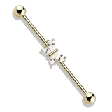 ゴールド | ボディピアス インダストリアル CZティアドロップ | ピアス専門店HOMESLICEPRODUCTIONS